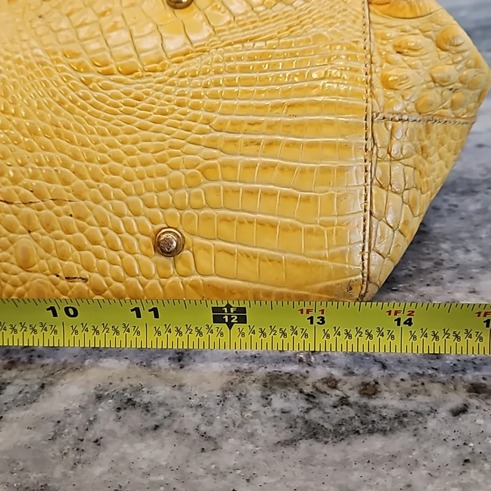 Brahmin Large Bailee YELLOW Crocodile Embossed Tote bag